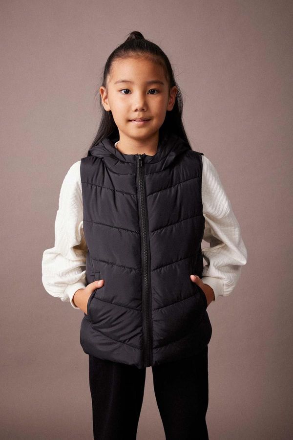 DEFACTO DEFACTO Girl Water Repellent Hooded Puffer Vest