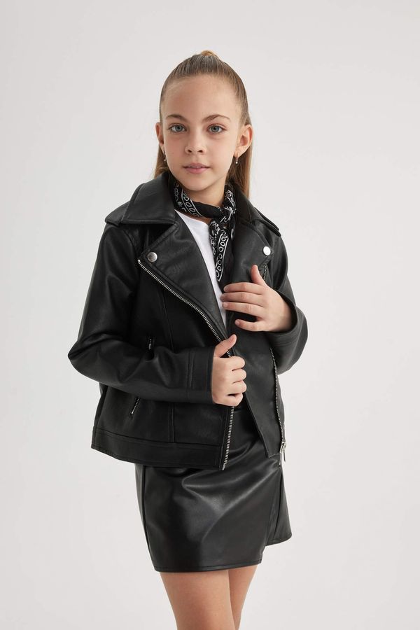 DEFACTO DEFACTO Girl Waterproof Faux Leather Jacket