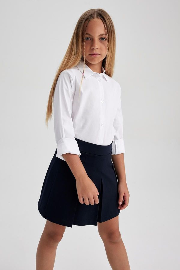 DEFACTO DEFACTO Girl White Long Sleeve School Shirt