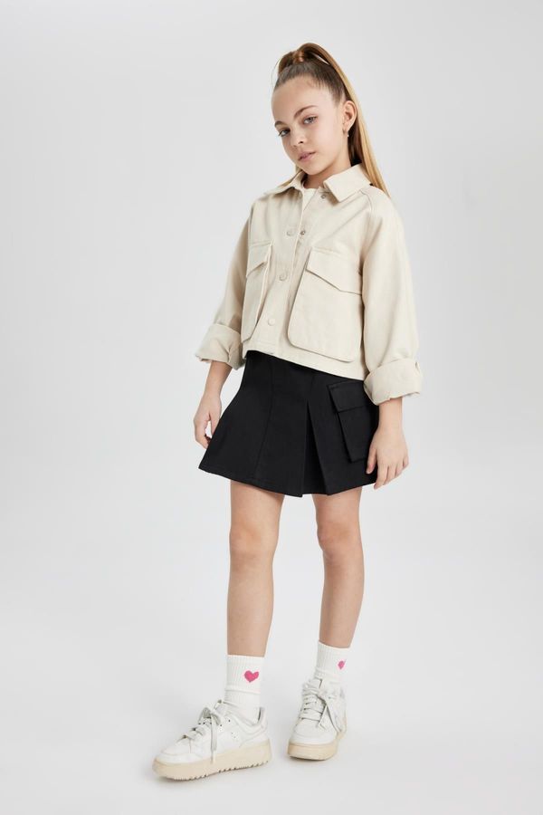 DEFACTO DEFACTO Girl&#39;s Cotton Cargo Pocket Skirt