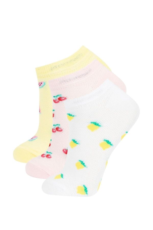 DEFACTO DEFACTO Girl's 3-Piece Cotton Booties Socks