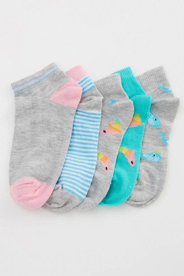 DEFACTO DEFACTO Girl's 5-Piece Cotton Booties Socks