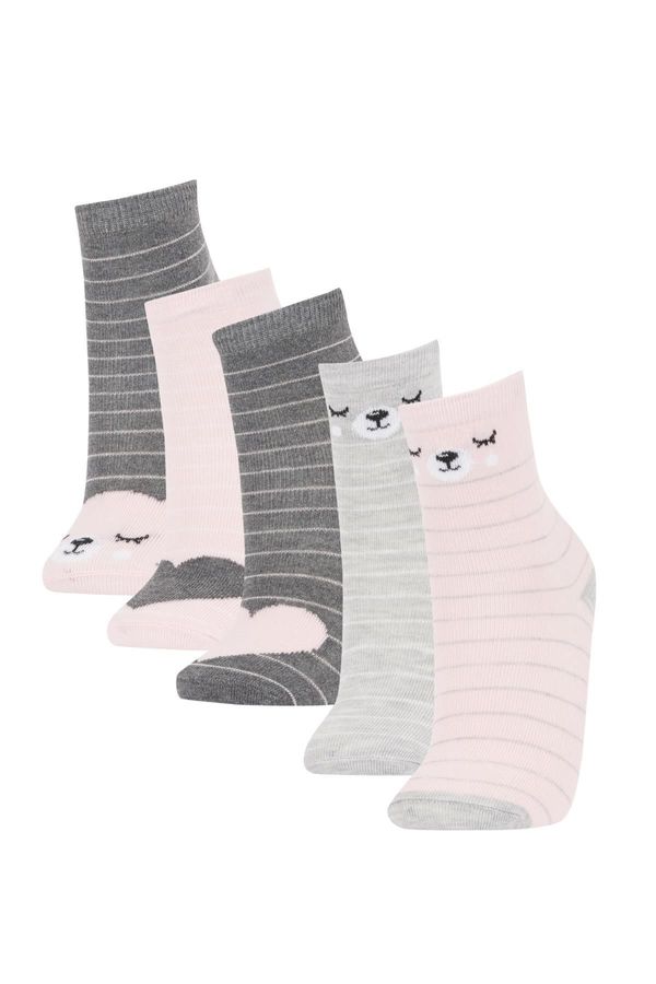 DEFACTO DEFACTO Girl's 5-Piece Cotton Long Socks