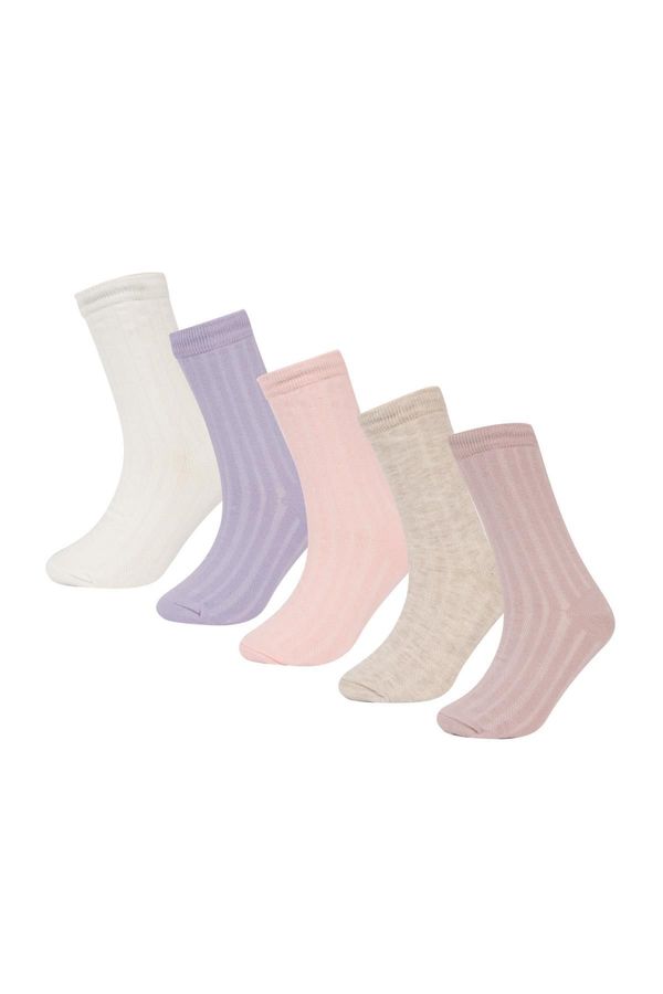 DEFACTO DEFACTO Girl's 5-Piece Cotton Long Socks