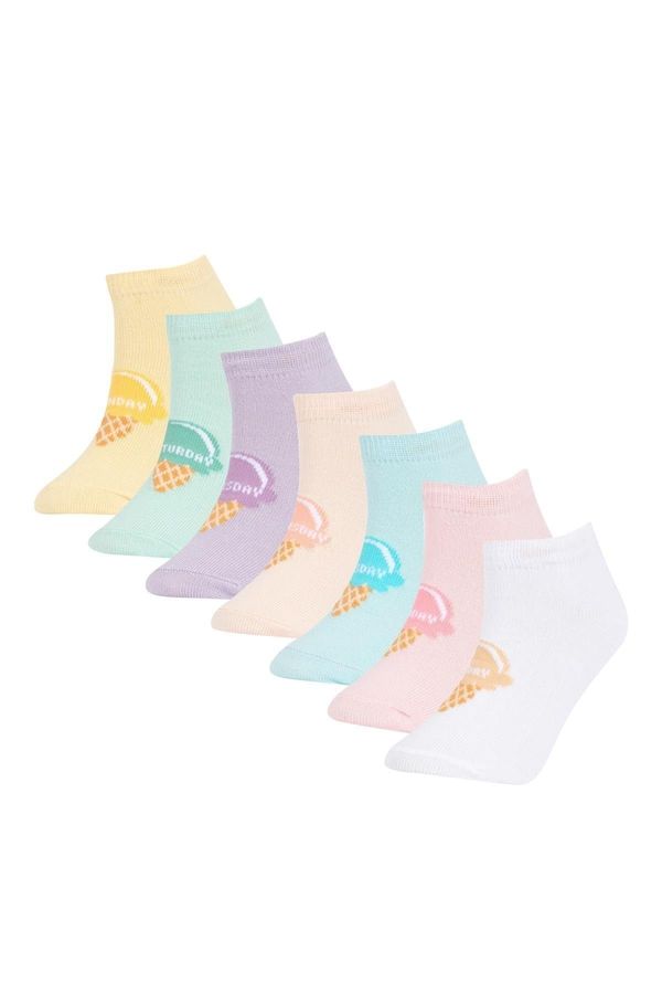 DEFACTO DEFACTO Girl's 7-Piece Cotton Booties Socks