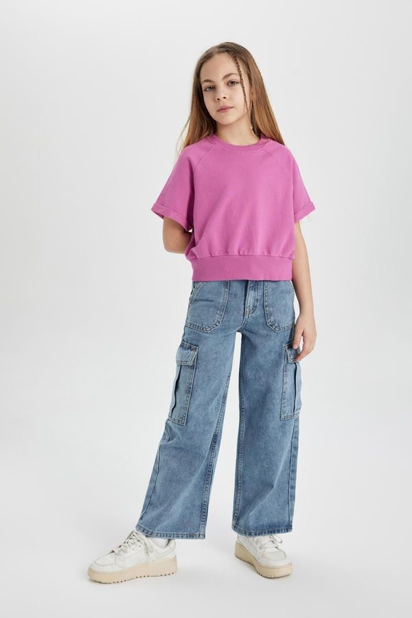 DEFACTO DEFACTO Girls Cargo Fit Wide Leg Jeans