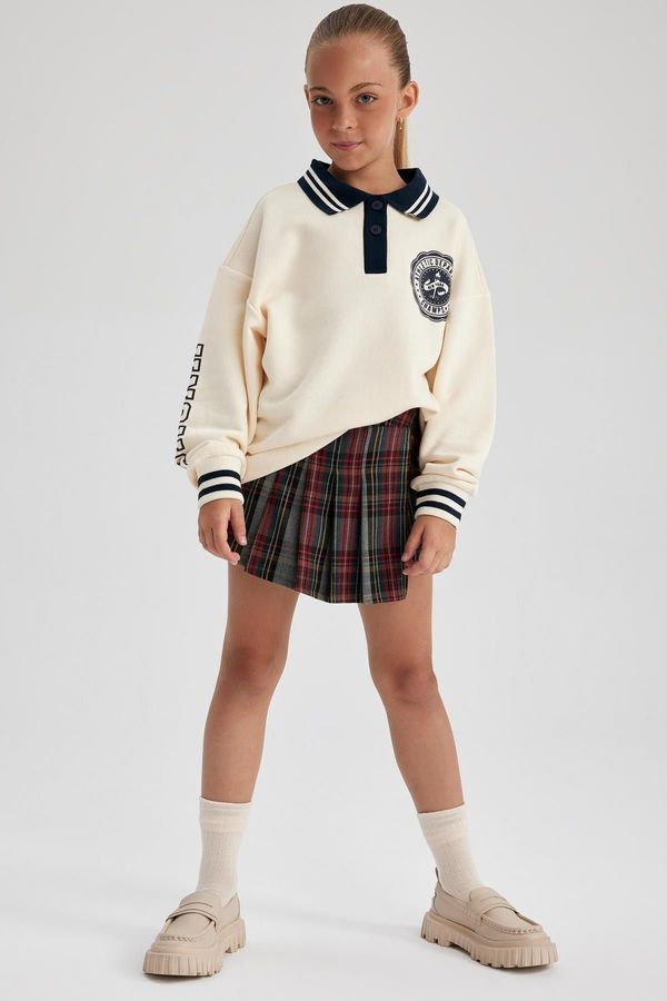 DEFACTO DEFACTO Girl's Checked Pleated Skirt