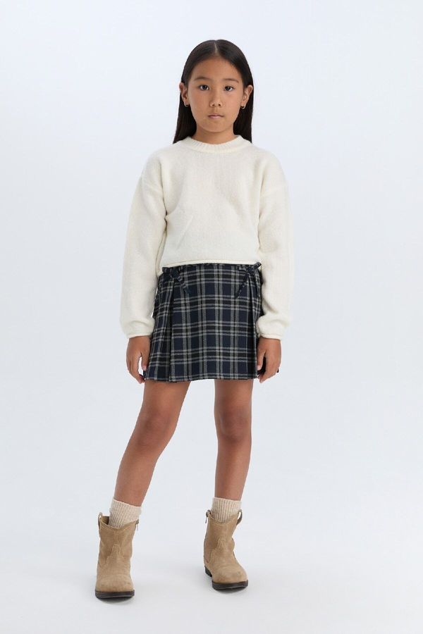 DEFACTO DEFACTO Girl's Checkered Pleated Skirt