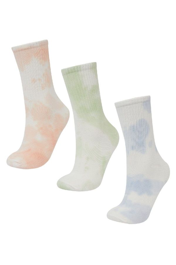 DEFACTO DEFACTO Girls Comfortable Elastic 3-Pack Cotton Long Socks