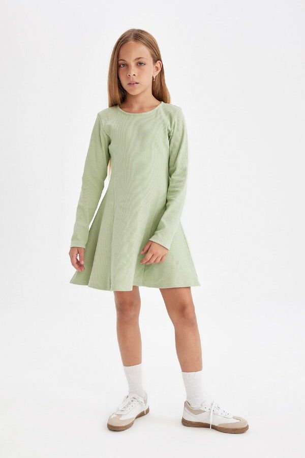 DEFACTO DEFACTO Girl's Corduroy Long Sleeve Dress