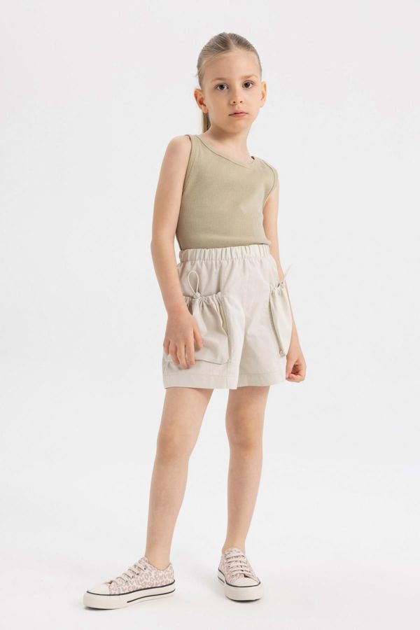 DEFACTO DEFACTO Girl's Cotton Pocket Shorts