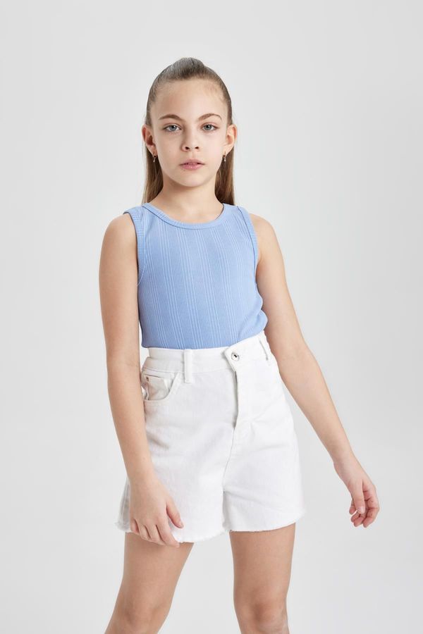 DEFACTO DEFACTO Girl's Crew Neck Basic Plain Undershirt