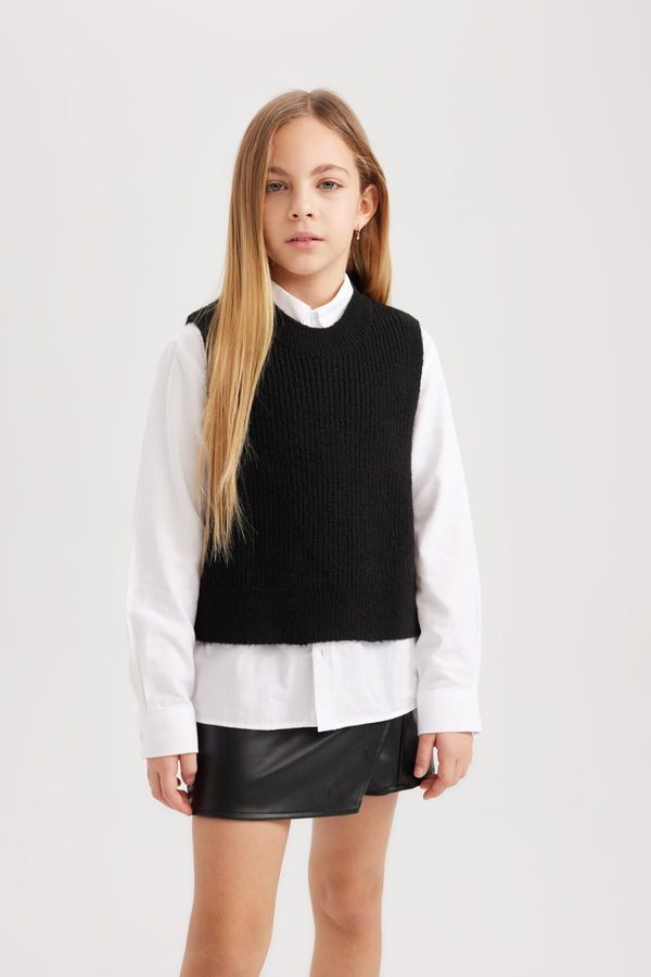 DEFACTO DEFACTO Girls Crew Neck Basic Sweater