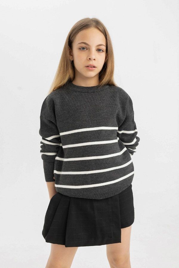 DEFACTO DEFACTO Girl's Crew Neck Knitwear Sweater