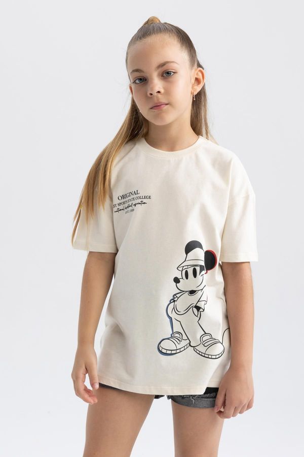 DEFACTO DEFACTO Girls Disney Mickey & Minnie Oversize Fit Wide Cut Short Sleeve T-Shirt