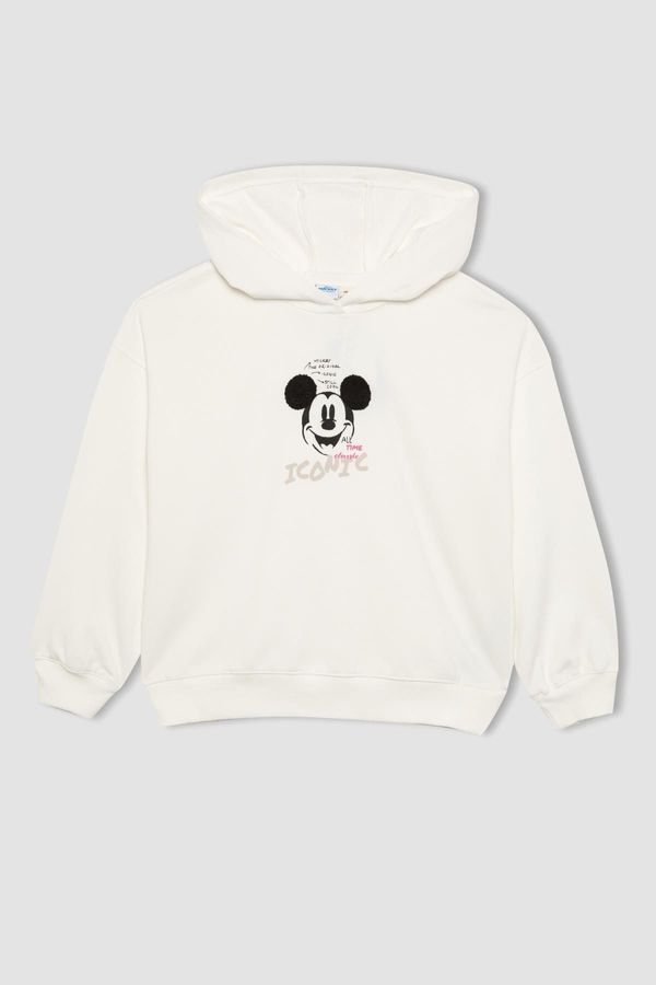 DEFACTO DEFACTO Girls Disney Mickey & Minnie Relax Fit Hooded Sweatshirt