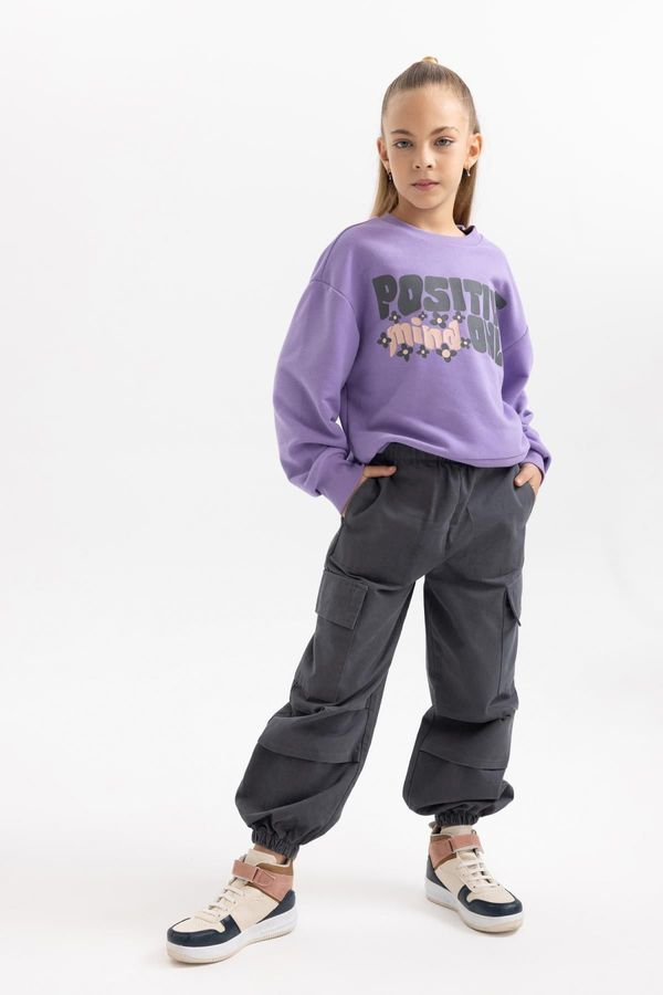 DEFACTO DEFACTO Girl's Parachute Cargo Cotton Trousers