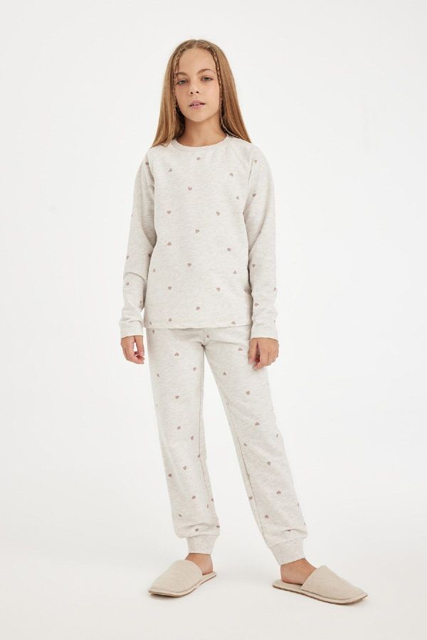 DEFACTO DEFACTO Girl's Patterned Long Sleeve Pajama Set