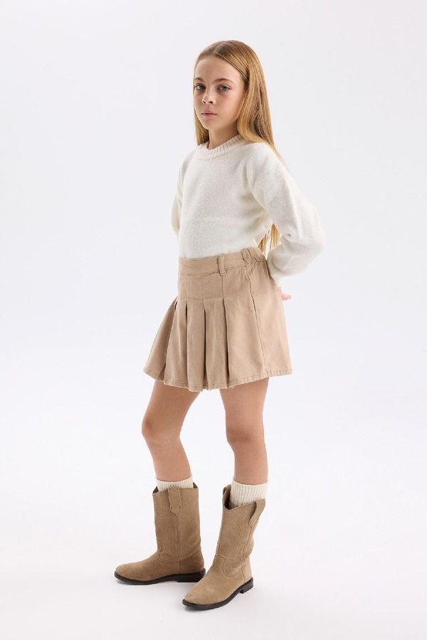 DEFACTO DEFACTO Girl's Pleated Gabardine Short Skirt