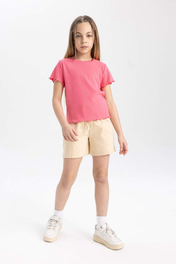 DEFACTO DEFACTO Girls' Pocket Woven Labeled Shorts