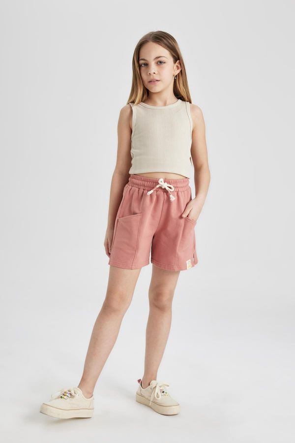 DEFACTO DEFACTO Girl's Pocketed Woven Labeled Shorts