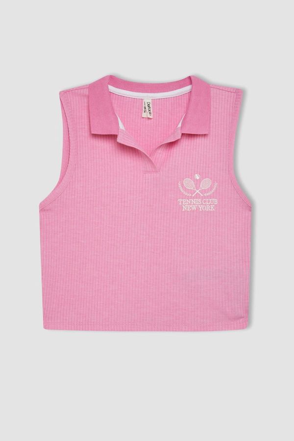 DEFACTO DEFACTO Girl's Polo Neck Sports Printed Undershirt