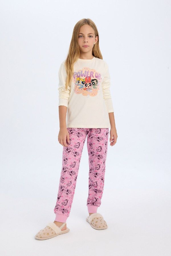 DEFACTO DEFACTO Girl's Powerpuff Girls Regular Fit Long Sleeve Pajamas Set