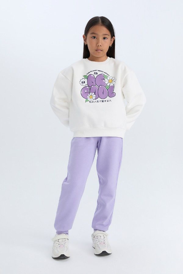 DEFACTO DEFACTO Girls Printed Jogger Sweatpants with Elastic Waistband and Legs