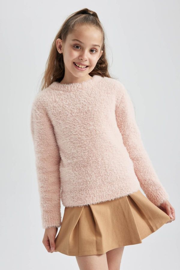 DEFACTO DEFACTO Girl's Regular Fit Crew Neck Knitwear Sweater