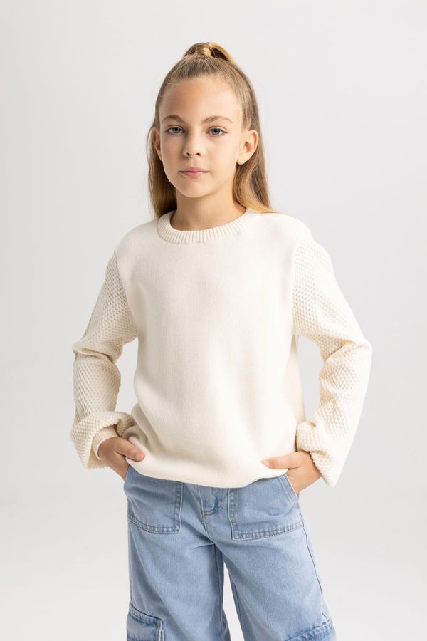 DEFACTO DEFACTO Girl's Regular Fit Crew Neck Sweater