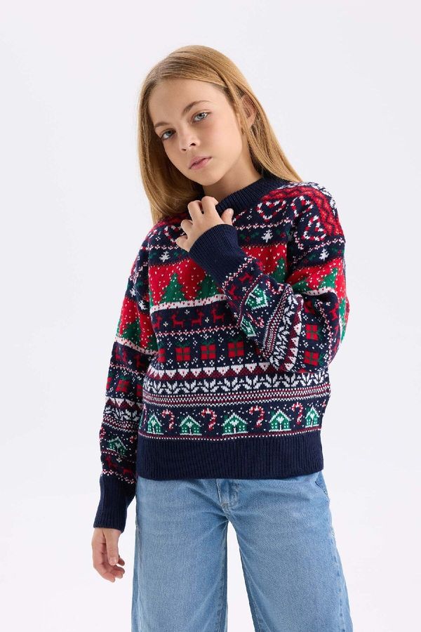 DEFACTO DEFACTO Girl's Regular Fit Crew Neck Sweater