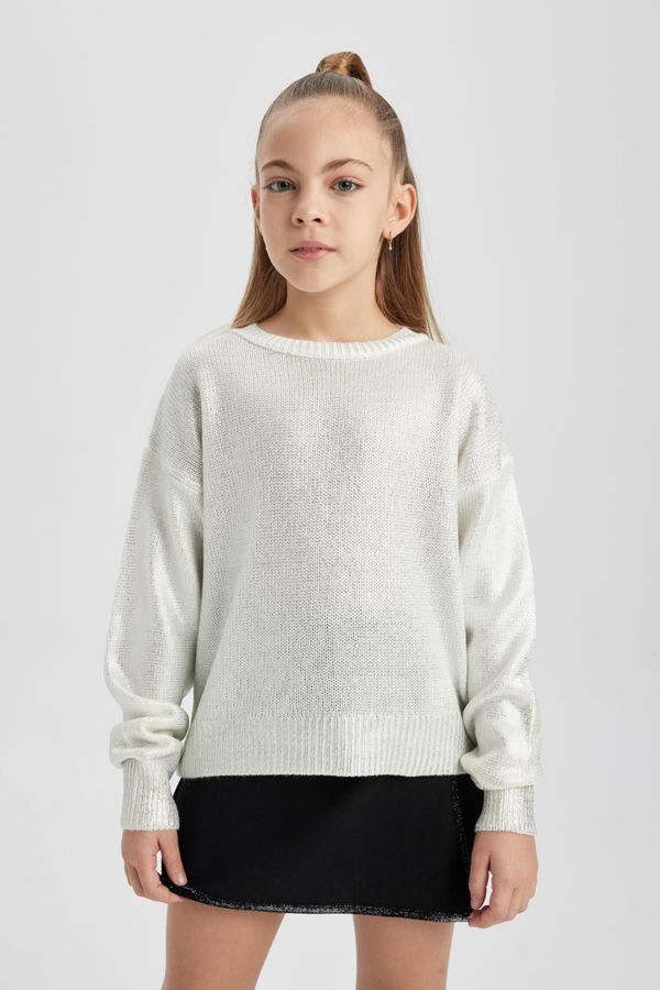 DEFACTO DEFACTO Girl's Regular Fit Crew Neck Sweater