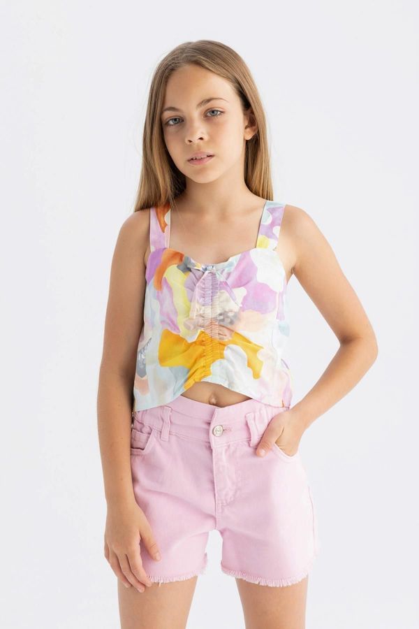 DEFACTO DEFACTO Girl's Strappy Patterned Blouse