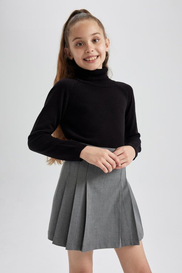 DEFACTO DEFACTO Girl's Turtleneck Black Sweater