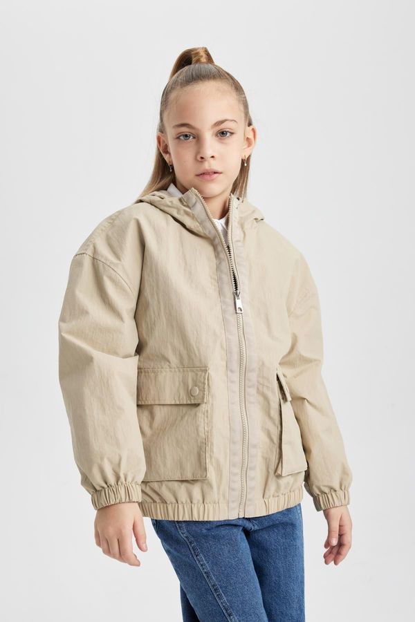 DEFACTO DEFACTO Girls' Waterproof Hooded Raincoat