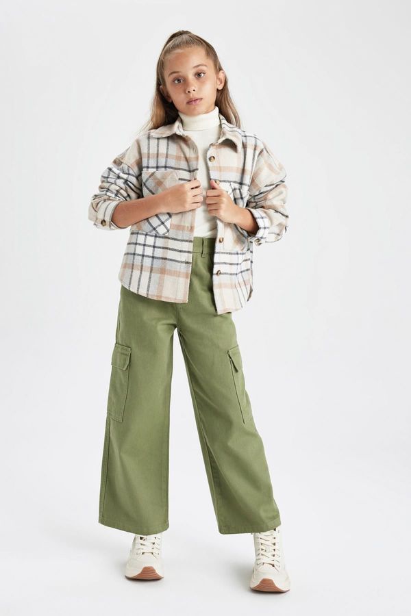 DEFACTO DEFACTO Girls Wide Leg Cargo Wide Leg Cotton Pants