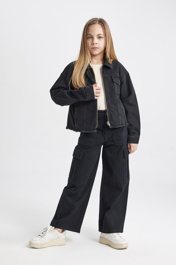 DEFACTO DEFACTO Girl's Wide Leg Cargo Wide Leg Cotton Trousers