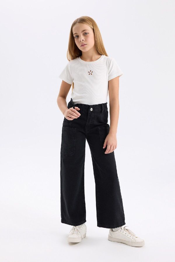 DEFACTO DEFACTO Girl's Wide Leg Cargo Wide Leg Jeans