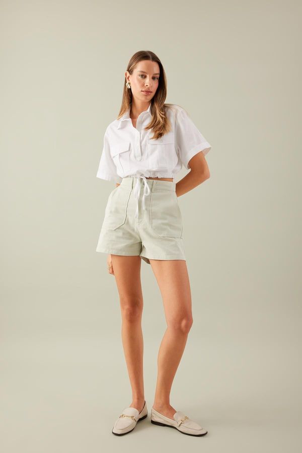 DEFACTO DEFACTO High Waist Double Leg Gabardine Shorts