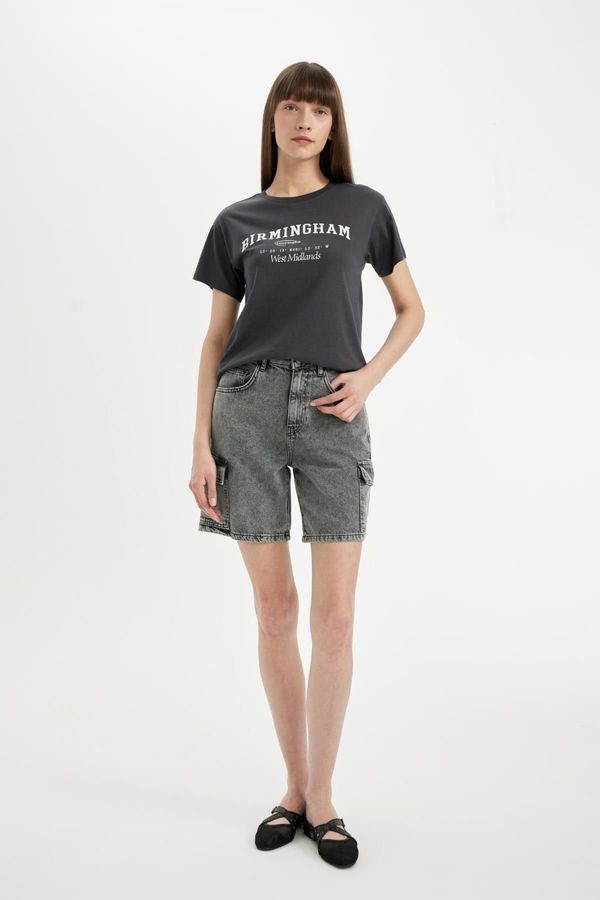 DEFACTO DEFACTO High Waist Jean Bermuda Shorts