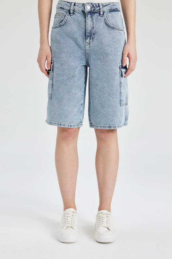 DEFACTO DEFACTO High Waist Jean Bermuda Shorts