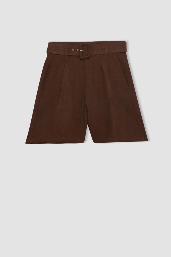 DEFACTO DEFACTO High Waist Linen Shorts