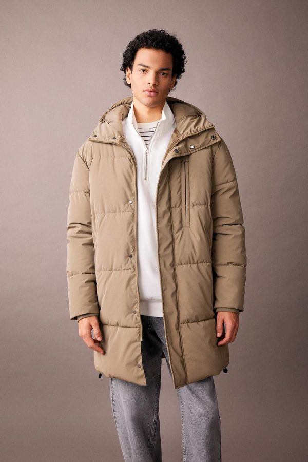 DEFACTO DEFACTO Hooded Faux Für Lined Puffer Coat Parka