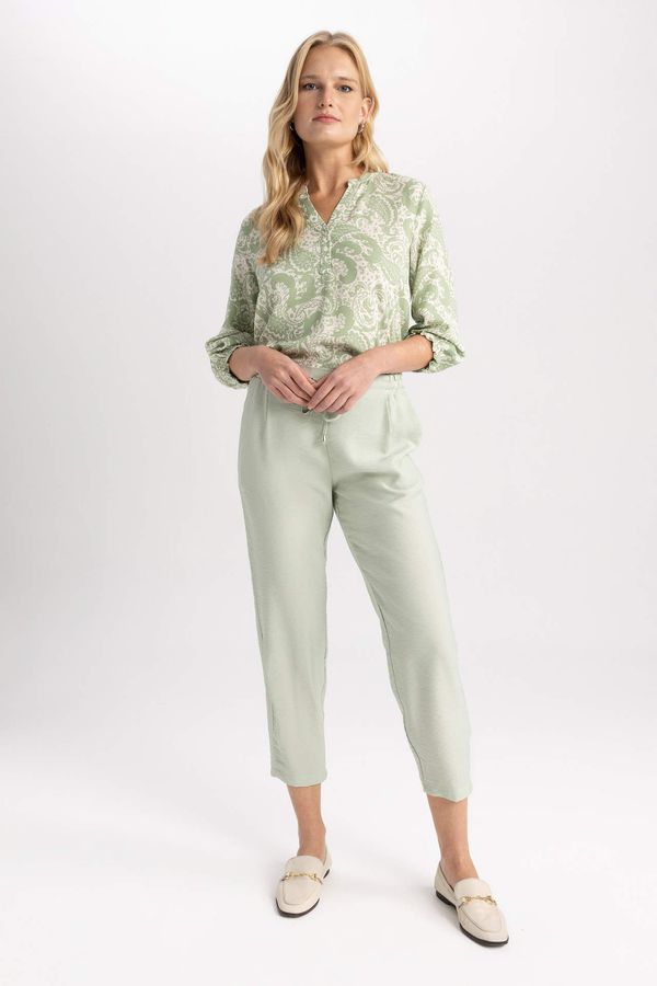 DEFACTO DEFACTO Jogger Linen Look High Waist Trousers