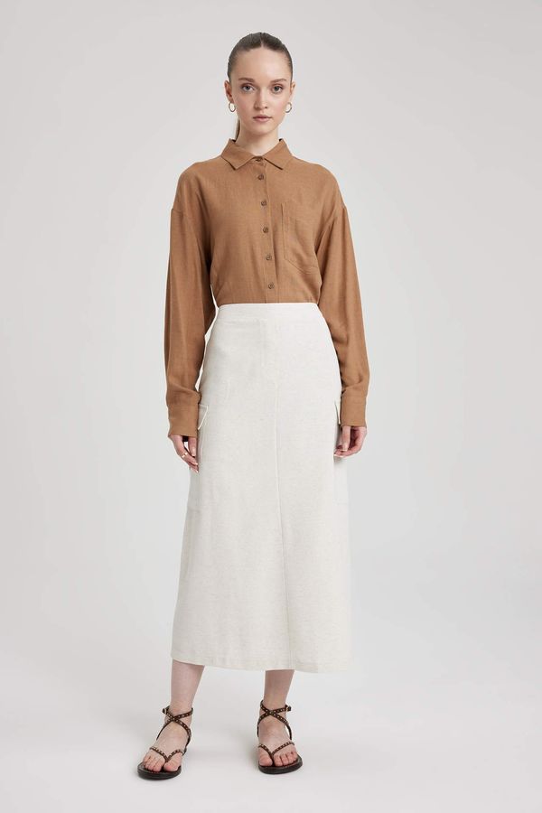 DEFACTO DEFACTO Linen Long Skirt