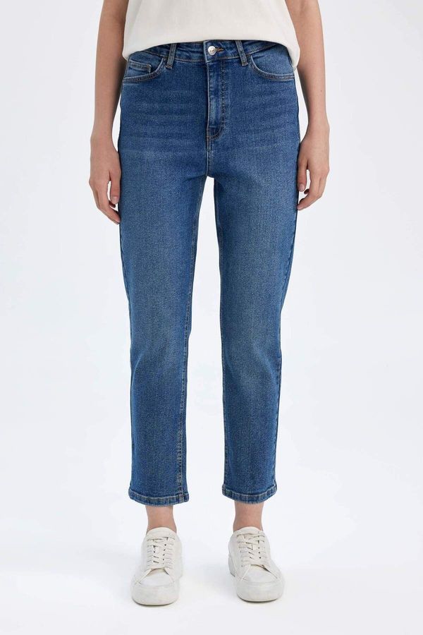 DEFACTO DEFACTO Mary Straight Leg High Waist Cut Ankle Length Jean Washed Trousers