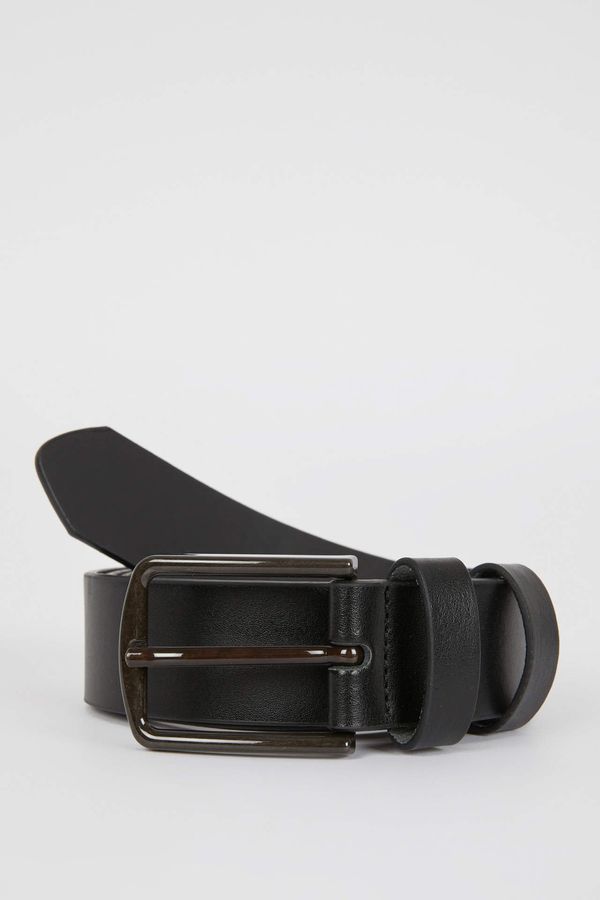 DEFACTO DEFACTO Men Rectangle Buckle Faux Leather Classic Belt
