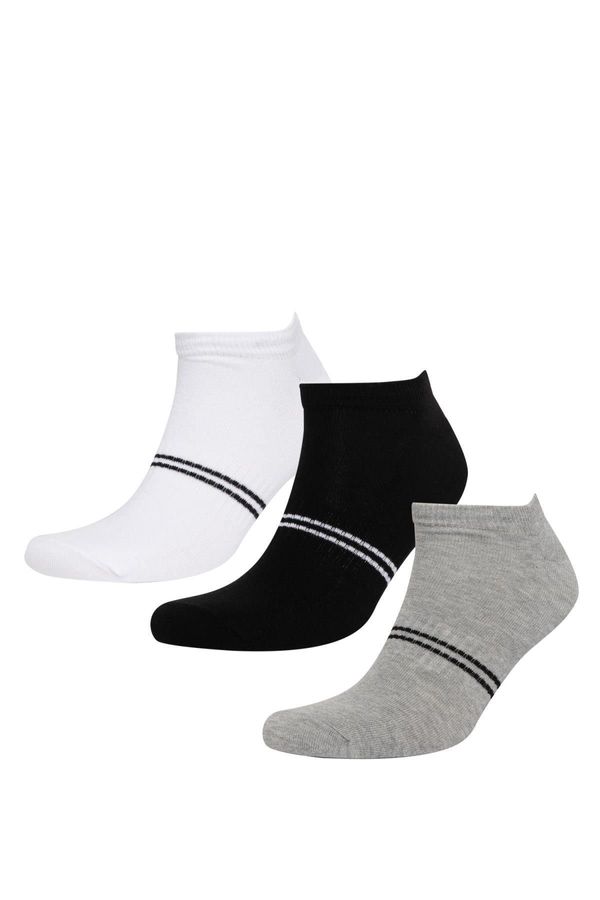 DEFACTO DEFACTO Men's 3-Piece Cotton Booties Socks