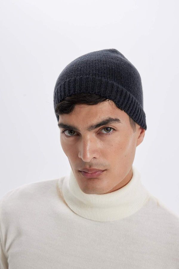 DEFACTO DEFACTO Men's Basic Plain Knitted Beret