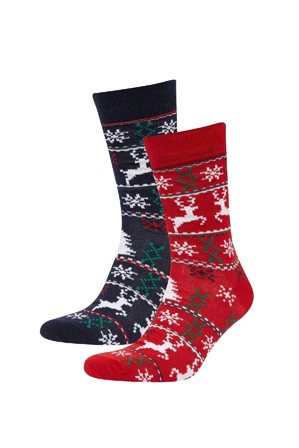 DEFACTO DEFACTO Men's Christmas Themed 2-Pack Cotton Long Socks